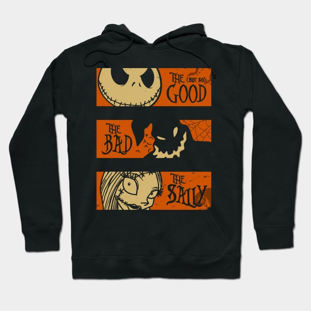 Spooky Halloween Old West Vintage Retro Parody Mashup Hoodie by BoggsNicolas